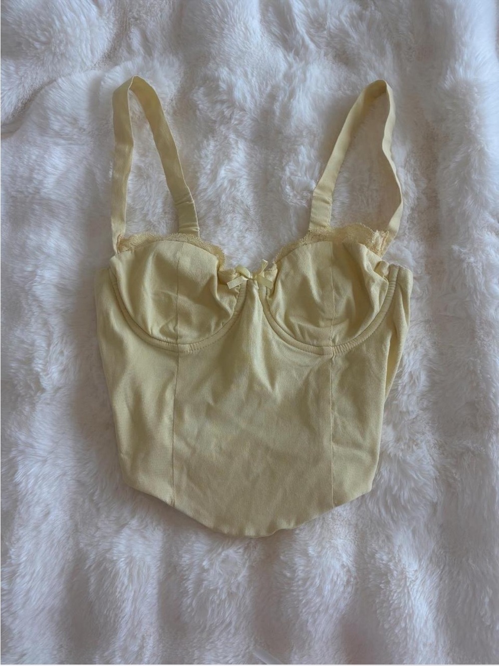Garage Yellow Bustier Crop Top